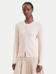 Lacoste Kardigan AF9872 Różowy jasny Regular Fit. Czerwone kardigany damskie Lacoste, bez wzorów, z syntetyku. Za 814.99 zł.