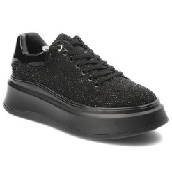 Czarne Sneakersy Goe Modne Obuwie Damskie Na Platformie. Czarne obuwie sportowe damskie GOE, na wiosnę, z materiału, bez zapięcia. Za 439.00 zł.