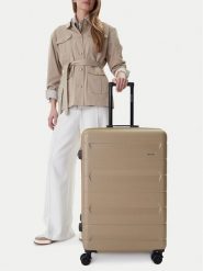 GINO ROSSI Walizka duża CEO-GIN-L-004-BEIGE Beżowy. Brązowe walizki Gino Rossi, bez wzorów, duże. Za 349.99 zł.