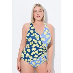 Damski Strój kąpielowy miękkie miseczki ramiączka z regulacją. Niebieskie stroje jednoczęściowe Ulla Popken, bez wzorów, z elastanu. Za 294.99 zł.