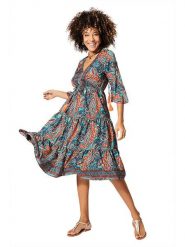 Aller Simplement Sukienka w kolorze niebiesko-czerwonym rozmiar: 34/36. Niebieskie sukienki damskie Aller Simplement, bez wzorów, z wiskozy, bez ramiączek. Za 57.06 zł.