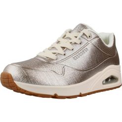 Buty SKECHERS UNO SHININ BRIGHT Srebrny. Szare obuwie trekkingowe damskie Skechers, z syntetyku, bez zapięcia. Za 408.99 zł.
