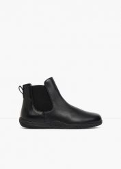 Buty barefoot z elastyczna podeszwą. Czarne botki damskie bonprix, bez obcasa, bez zapięcia. Za 149.99 zł.
