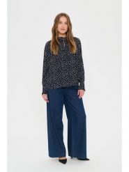 SAINT TROPEZ Bluzka w kolorze czarno-białym rozmiar: S. Czarne bluzki damskie Saint Tropez, s, bez wzorów, z wiskozy, klasyczne, bez kołnierzyka, bez ramiączek. Za 126.99 zł.