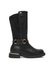 DeeZee Kozaki CEO-CS6501-02 Czarny. Czarne kozaki dziewczęce DeeZee, bez wzorów, z materiału, bez obcasa, bez zapięcia. Za 169.99 zł.