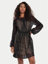 TWINSET Sukienka koktajlowa 241TP2030 Czarny Loose Fit. Czarne sukienki damskie Twinset, bez wzorów, z syntetyku, wizytowe, bez ramiączek. Za 1,159.00 zł.