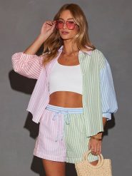 LA Angels Koszula w kolorze jasnoróżowo-błękitno-zielonym rozmiar: XL. Niebieskie koszule damskie LA Angels, xl, bez wzorów, bez kołnierzyka, bez ramiączek. Za 171.28 zł.