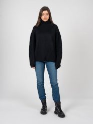 Patrizia Pepe Sweter | 2M4112/A9O3 | Kobieta | Czarny. Czarne golfy damskie Patrizia Pepe, m, z materiału, bez kołnierzyka. W wyprzedaży za 459.00 zł.