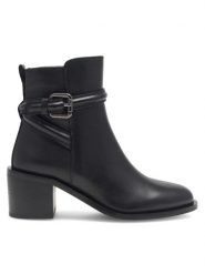 Gino Rossi Botki CHIERI-36089 Czarny. Czarne botki damskie Gino Rossi, ze skóry, bez obcasa, na słupku, bez zapięcia. Za 429.99 zł.