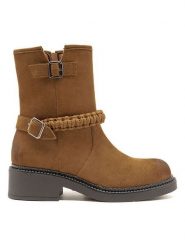 C'M Botki w kolorze karmelowym rozmiar: 38. Brązowe botki damskie C'M, z materiału, bez obcasa, bez zapięcia. Za 173.99 zł.