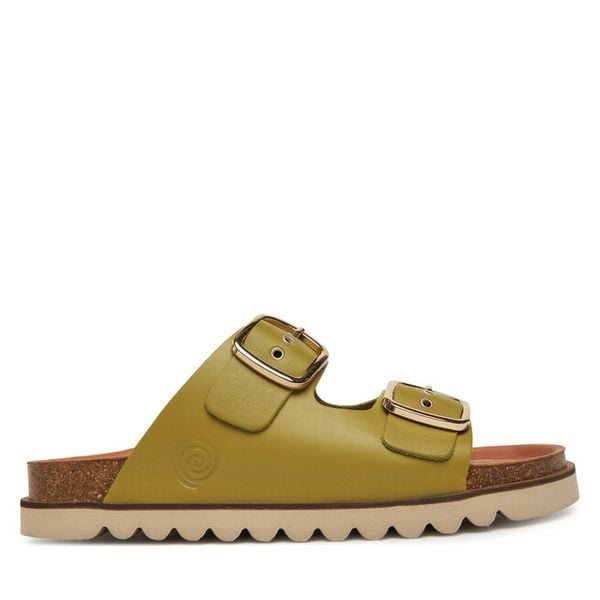 Klapki Dr. Brinkmann. Zielone klapki damskie Dr. Brinkmann, bez wzorów, bez obcasa, bez zapięcia. Za 319.99 zł.