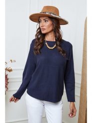 So Cachemire Sweter "Ianaz" w kolorze granatowym rozmiar: M. Niebieskie swetry klasyczne damskie So Cachemire, m, ze splotem, bez kołnierzyka. Za 196.24 zł.