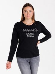 KEY LARGO Koszulka "Paris" w kolorze czarnym rozmiar: L. Czarne bluzki damskie KEY LARGO, l, bez wzorów, z bawełny, bez kołnierzyka, bez ramiączek. Za 83.22 zł.