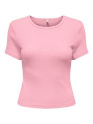 ONLY Koszulka w kolorze jasnoróżowym rozmiar: XS. Różowe bluzki damskie Only, xs, bez wzorów, z bawełny, bez kołnierzyka, bez ramiączek. Za 60.99 zł.