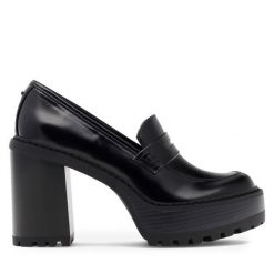 Półbuty Nine West. Czarne półbuty damskie Nine West, bez wzorów, bez obcasa, na obcasie, bez zapięcia. Za 229.99 zł.