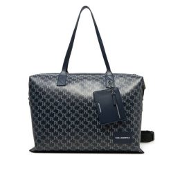 Torebka KARL LAGERFELD. Niebieskie shopper bag KARL LAGERFELD, bez wzorów, bez dodatków. Za 749.99 zł.