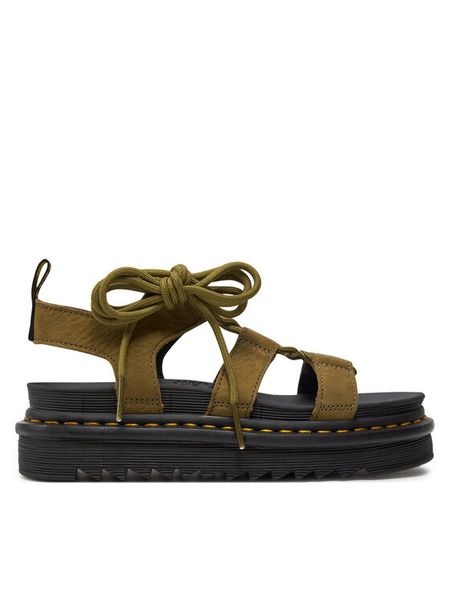 Dr. Martens Sandały Nartilla 31738357 Khaki. Brązowe sandały damskie Dr Martens, bez wzorów, ze skóry, bez obcasa, na płaskiej podeszwie, bez zapięcia. Za 169.00 zł.