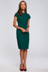 Sukienka ołówkowa z modelującymi przeszyciami zielona. Zielone sukienki damskie Stylove, bez wzorów, z poliesteru, biznesowe, bez ramiączek. Za 269.00 zł.