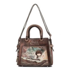 Brązowa Elegancka Torebka Damska Anekke Z Laleczką. Brązowe torebki klasyczne damskie Anekke, z materiału, na ramię, zdobione, bez dodatków. Za 459.00 zł.
