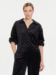 KARL LAGERFELD Bluzka A4W44007 Czarny Regular Fit. Czarne bluzki damskie KARL LAGERFELD, xl, bez wzorów, z syntetyku, bez kołnierzyka, bez ramiączek. Za 589.99 zł.