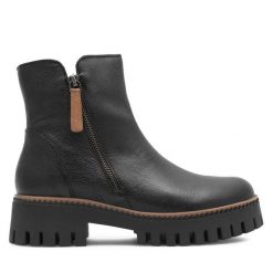 Botki Lasocki. Czarne botki damskie Lasocki, bez obcasa, na płaskiej podeszwie, bez zapięcia. Za 279.99 zł.