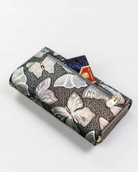 Portfel skórzany Peterson szary PTN 421077-ONBF. Szare portfele damskie Peterson, z aplikacjami, ze skóry. Za 157.99 zł.
