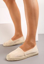 Beżowe Espadryle na Płaskiej Jutowej Podeszwie Lenarssa. Brązowe espadryle damskie Renee, bez wzorów, bez obcasa, na płaskiej podeszwie. Za 54.99 zł.
