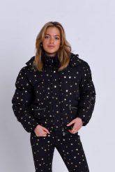 Elegancka kurtka puchowa - Shining Star. Czarne kurtki damskie OOSC, l, bez wzorów, z materiału, z kapturem. Za 1,592.99 zł.
