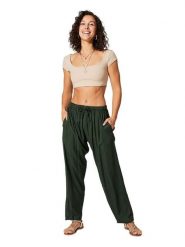 Aller Simplement Spodnie w kolorze ciemnozielonym rozmiar: 34-40. Zielone spodnie materiałowe damskie Aller Simplement, bez wzorów, z materiału. Za 56.99 zł.