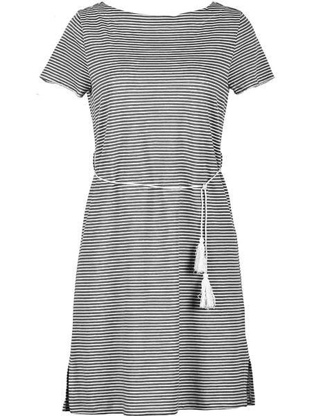 Naturana Sukienka w kolorze antracytowo-białym rozmiar: 36/38. Czarne sukienki damskie Naturana, bez wzorów, z bawełny, bez ramiączek. Za 114.44 zł.