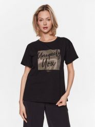 Liu Jo T-Shirt WA3277 JS923 Czarny Relaxed Fit. Czarne t-shirty damskie Liu Jo, s, bez wzorów, z bawełny, bez kołnierzyka. Za 559.99 zł.