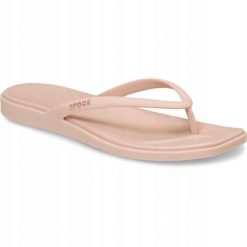 Japonki Dla Dorosłych Crocs Miami Flip. Brązowe klapki damskie Crocs, bez wzorów, z materiału, bez obcasa, bez zapięcia. Za 169.99 zł.