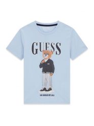 Guess T-Shirt L6GI09 K8HM4 Błękitny Regular Fit. Niebieskie t-shirty i koszulki chłopięce Guess, z aplikacjami, z bawełny, bez kołnierzyka, bez ramiączek. Za 119.99 zł.