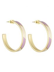 Design Letters Pozłacane kolczyki-kreole "Striped Candy" rozmiar: onesize. Różowe kolczyki damskie Design Letters, pozłacane. Za 196.24 zł.