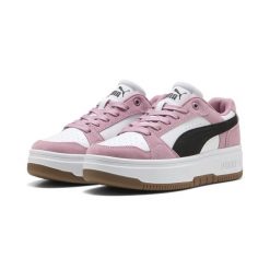 Damskie sneakersy Rebound Femme Low Suede PUMA White Black Poised Pink. Białe obuwie sportowe damskie Puma, bez zapięcia, do koszykówki. Za 309.00 zł.
