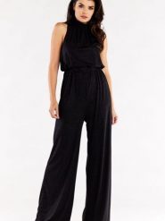 Kombinezon Model A555 Black - awama. Czarne kombinezony damskie Awama, l, bez wzorów, z elastanu, bez kołnierzyka, bez ramiączek. Za 398.95 zł.