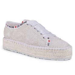 Espadryle LOVE MOSCHINO. Brązowe espadryle damskie Love Moschino, bez wzorów, bez obcasa. Za 679.99 zł.