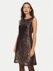 DKNY Sukienka koktajlowa DD4HZB44 Brązowy Slim Fit. Brązowe sukienki damskie DKNY, bez wzorów, z syntetyku, wizytowe, bez ramiączek. Za 409.99 zł.