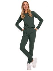 Made of emotion Kombinezon w kolorze ciemnozielonym rozmiar: M. Zielone kombinezony damskie Made Of Emotion, m, bez wzorów, bez kołnierzyka, bez ramiączek. Za 219.08 zł.