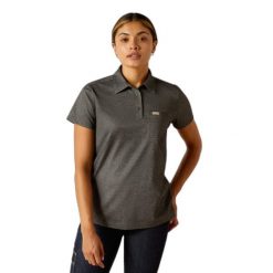 Damska koszulka polo Ariat Rebar Foreman. Czarne koszulki damskie Ariat, bez wzorów, bez kołnierzyka, bez ramiączek. Za 227.00 zł.