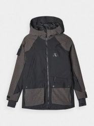 4F Kurtka snowboardowa membrana 10000 damska - czarna S. Czarne kurtki damskie 4F, na zimę, m, bez wzorów, z dzianiny, z kapturem. W wyprzedaży za 399.99 zł.