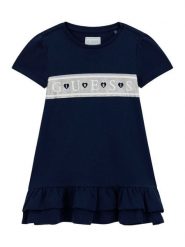 Guess Sukienka codzienna K6RK13 KA6W4 Granatowy Regular Fit. Niebieskie sukienki dziewczęce Guess, z aplikacjami, z bawełny, bez ramiączek, proste. Za 139.99 zł.