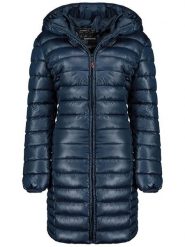 Geographical Norway Płaszcz pikowany "Annecy" w kolorze granatowym rozmiar: S. Niebieskie płaszcze damskie Geographical Norway, s, bez wzorów, bez kaptura. Za 180.06 zł.