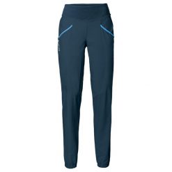Spodnie damskie VAUDE Scopi LW. Niebieskie spodnie sportowe damskie Vaude, na lato, s, bez wzorów, z elastanu, trekkingowe. Za 477.60 zł.