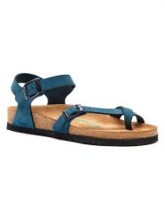 Comfortfusse Skórzane sandały w kolorze granatowym rozmiar: 37. Niebieskie sandały damskie Comfortfüße, bez wzorów, z materiału, z otwartym noskiem, bez obcasa, bez zapięcia. Za 239.99 zł.