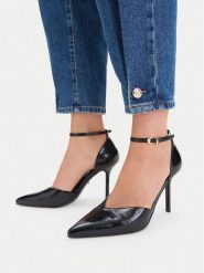 DeeZee Szpilki CEO-CD25-355-1 Czarny. Czarne szpilki damskie DeeZee, bez wzorów, ze skóry, bez obcasa, na szpilce, bez zapięcia. Za 149.99 zł.