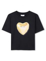 Marc Jacobs T-Shirt W60545 Czarny Regular Fit. Czarne koszulki i t-shirty dziewczęce Marc Jacobs, bez wzorów, z bawełny, bez kołnierzyka, bez ramiączek. Za 219.99 zł.