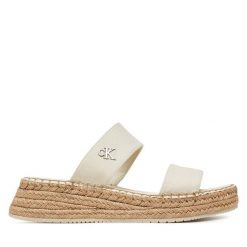Espadryle Calvin Klein Jeans. Brązowe espadryle damskie Calvin Klein Jeans, bez wzorów, z jeansu, bez obcasa. Za 189.99 zł.