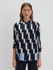 Someday Bluzka w kolorze granatowo-białym rozmiar: 38. Niebieskie bluzki damskie someday., bez wzorów, z wiskozy, bez kołnierzyka, bez ramiączek. Za 165.99 zł.