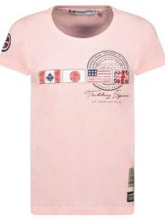 Canadian Peak Koszulka "Jorameak" w kolorze jasnoróżowym rozmiar: XL. Różowe bluzki damskie Canadian Peak, xl, bez wzorów, z bawełny, bez kołnierzyka, bez ramiączek. Za 57.06 zł.